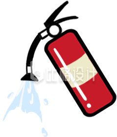 红色灭火器喷液卡通图 消防安全宣传必备