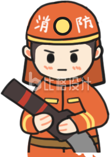 可爱消防员形象的消防宣传卡通物料