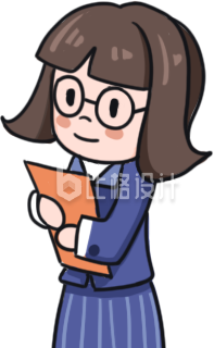 职业装女性手持文件的商务办公形象图