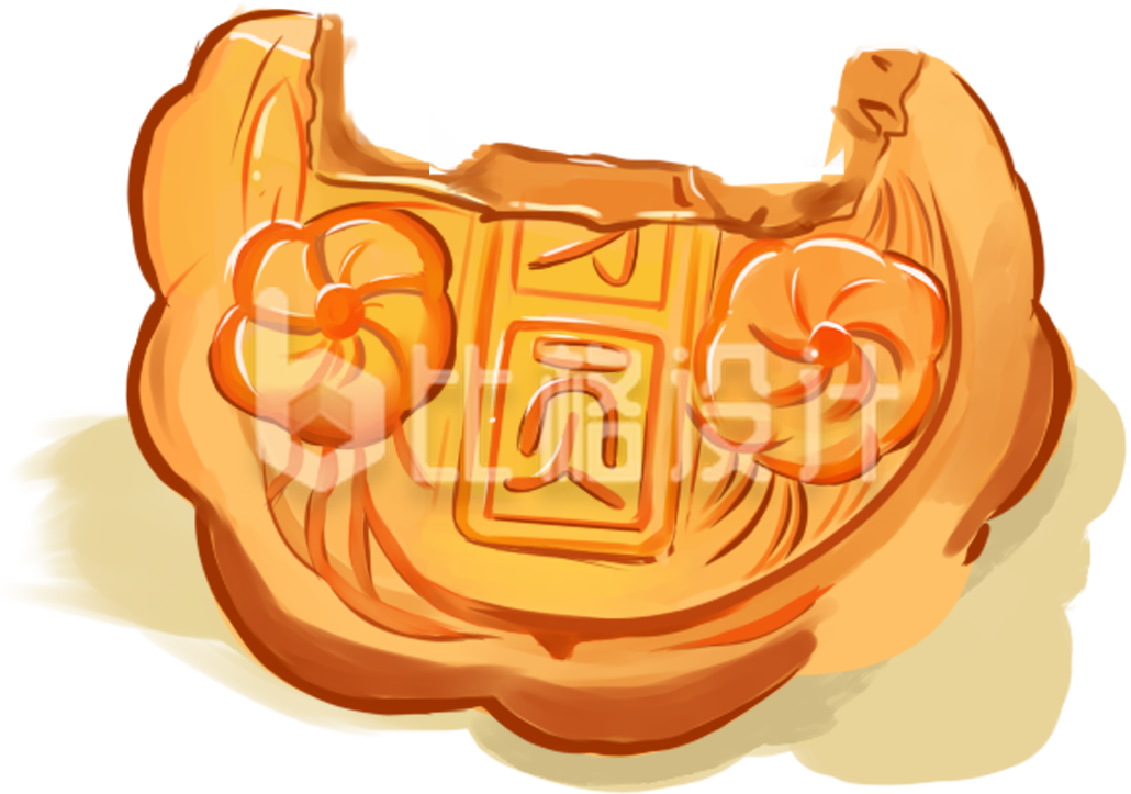 精美手绘月饼图，中秋必备传统糕点素材