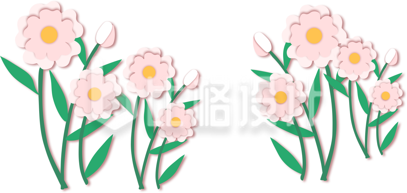 可爱粉色花朵装饰图 适用多种宣传物料