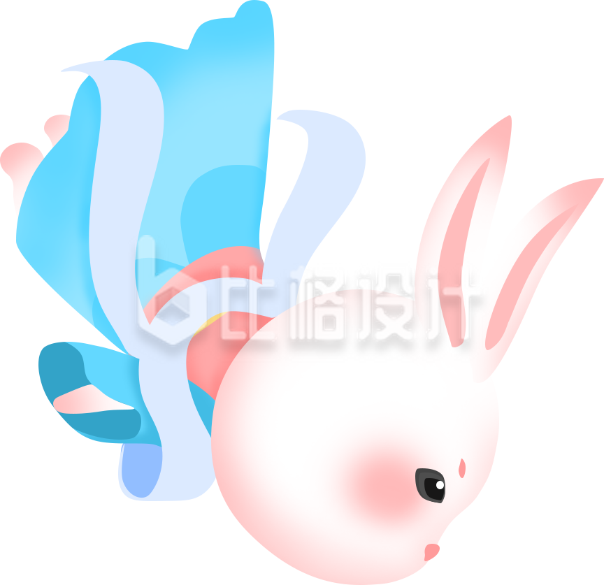 可爱玉兔形象的中秋宣传卡通插画