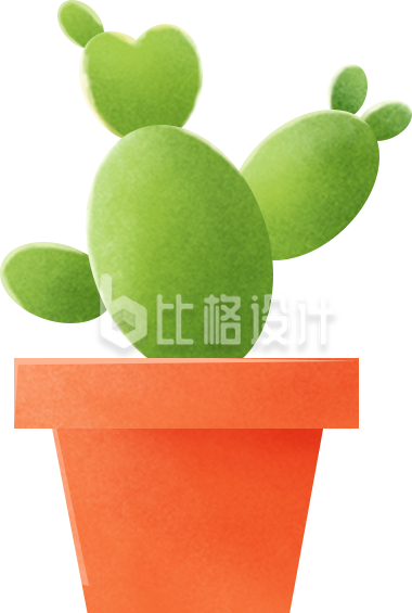 可爱的仙人掌盆栽绿植清新装饰图