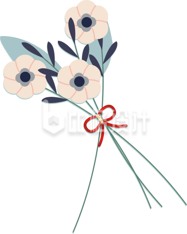简约插画风花束图 适合母亲节宣传物料
