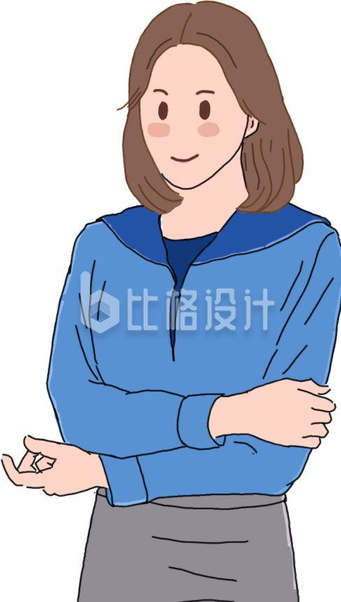 身着蓝色上衣的商务人士形象宣传图