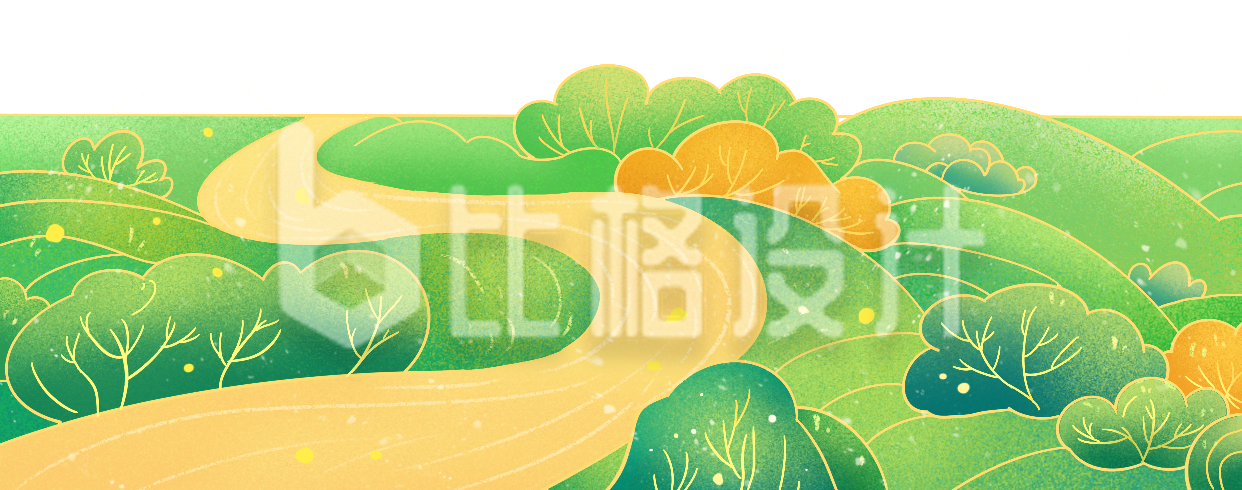 绿意盎然的乡村小路风景图 绿意盎然的乡村小路风景图
