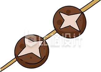 卡通风格的烧烤串形象宣传物料设计图