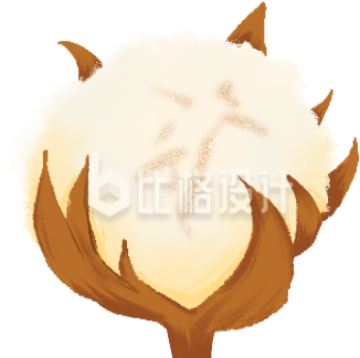 棉花形象设计，清新手绘风格的植物标识