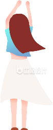 身着清新服饰的运动人物形象宣传图