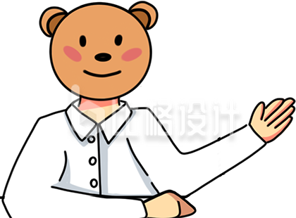 可爱小熊身着正装挥手 商务卡通形象来袭