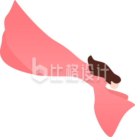 粉色飘逸女子形象 唯美时尚宣传插画