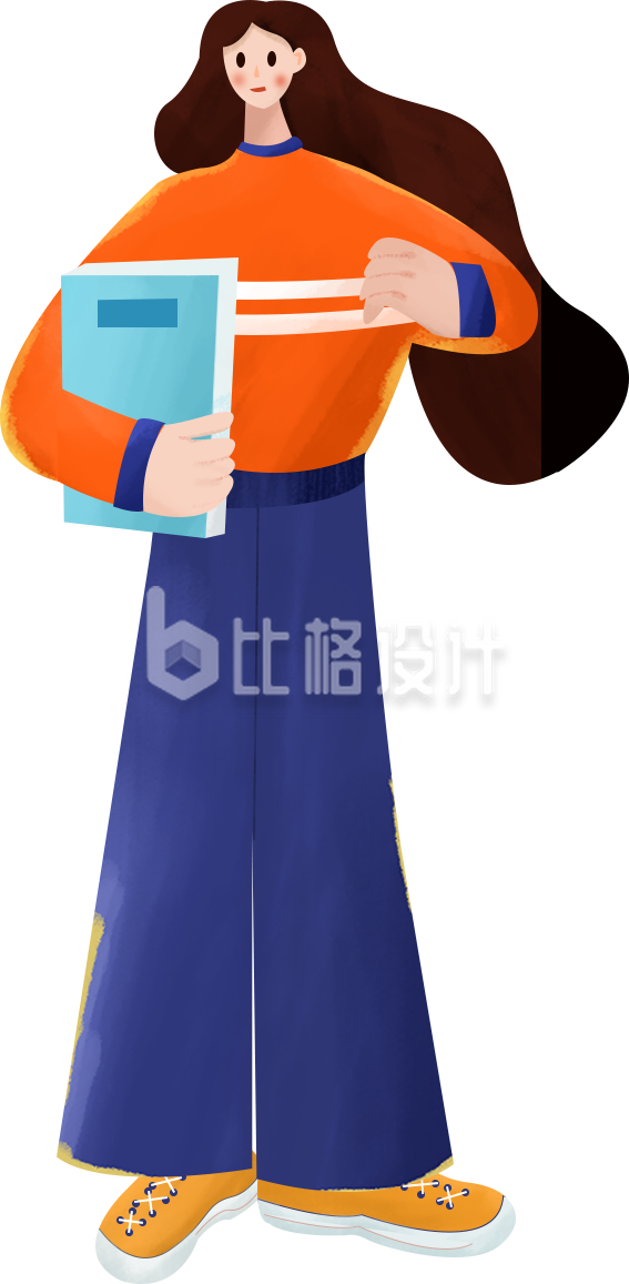 手持书本的学生形象，适合校园宣传物料