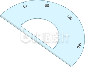 浅蓝色量角器教学物料 助力校园教学