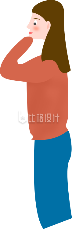 身穿休闲装的女性人物形象插画设计 身穿休闲装的女性人物形象插画设计
