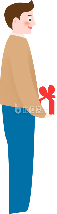 手持礼物的卡通人物形象 适合节日宣传物料