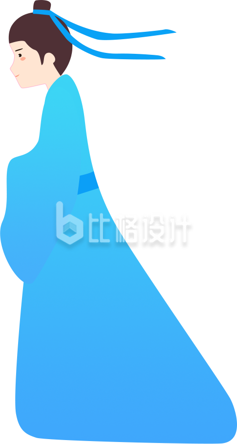 身着古装的优雅人物形象宣传图