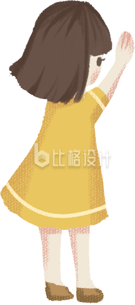 可爱女孩背影形象图 适合各类宣传物料 可爱女孩背影形象图 适合各类宣传物料