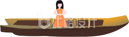 女子独坐扁舟图 尽显悠然文艺风