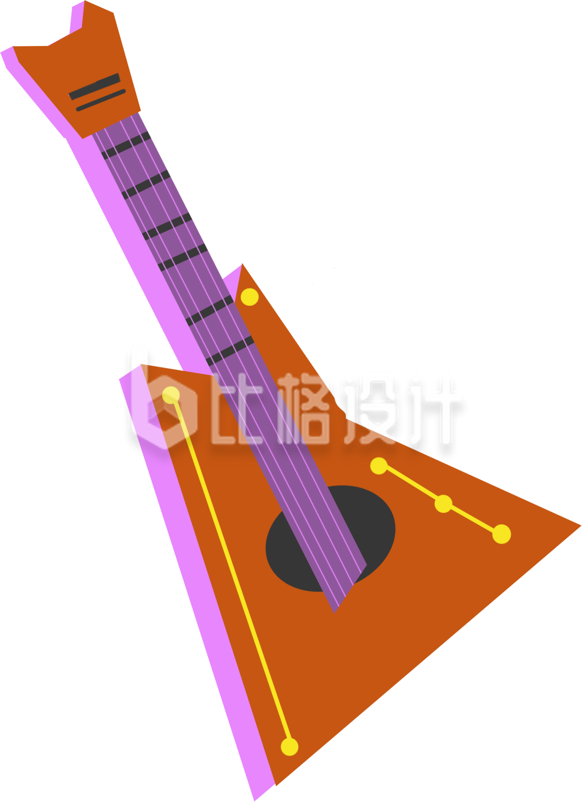 独特造型的吉他乐器宣传图