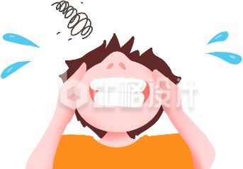 双手抱头表情抓狂的卡通人物趣味形象图