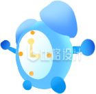 可爱蓝色闹钟图标 适用于儿童相关物料宣传