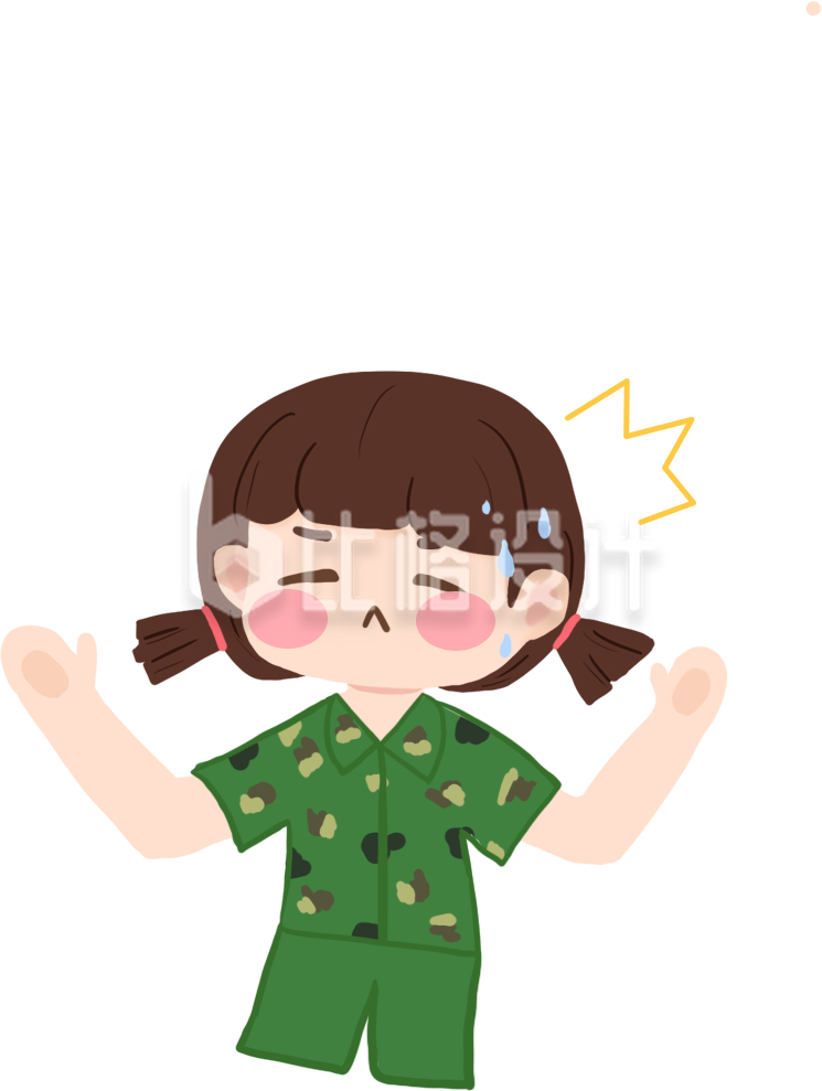 军训的小女孩