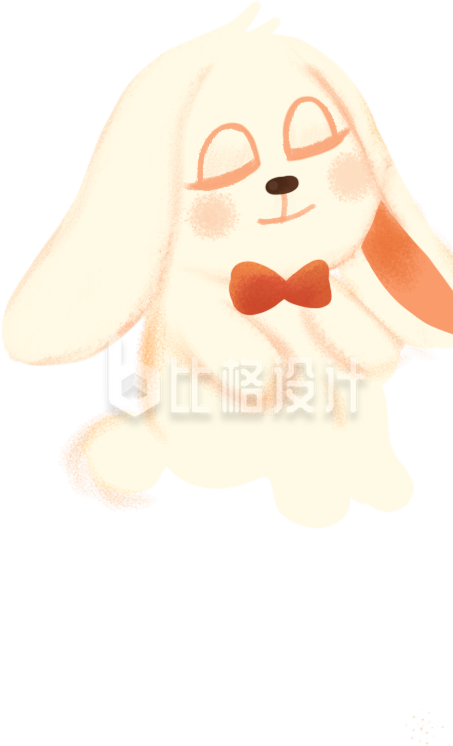 手绘卡通可爱月兔兔子插画