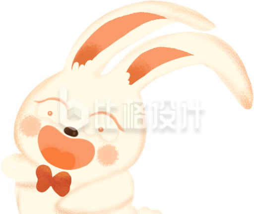 手绘卡通可爱月兔=插画