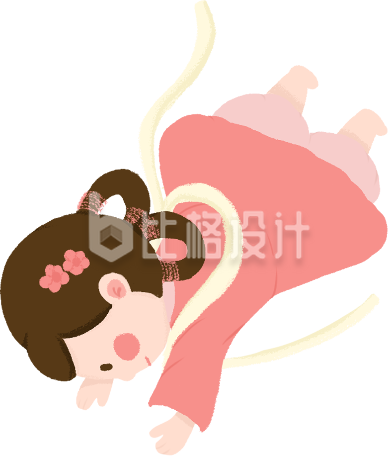 手绘卡通可爱织女人物插画 手绘卡通可爱织女人物插画