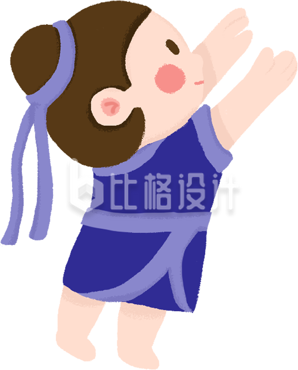 手绘卡通可爱牛郎人物插画 手绘卡通可爱牛郎人物插画