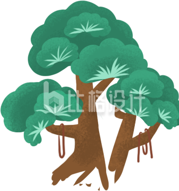 手绘复古月桂树插画
