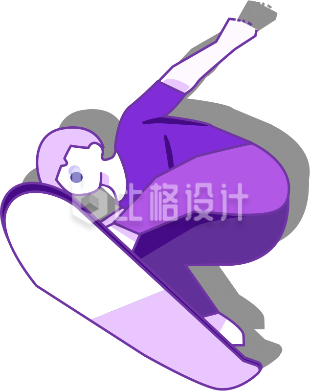 滑板小男生插画
