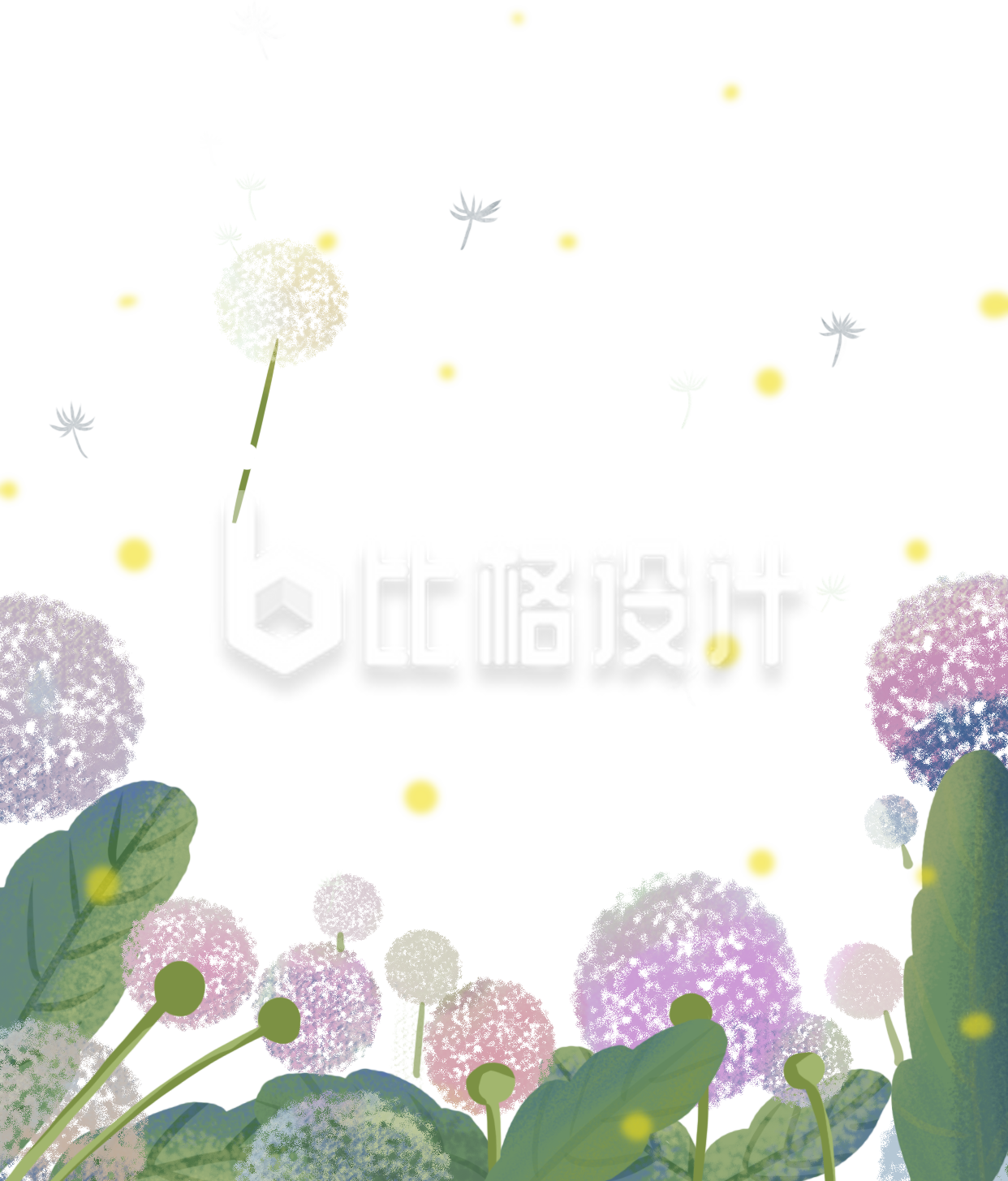 手绘蒲公英