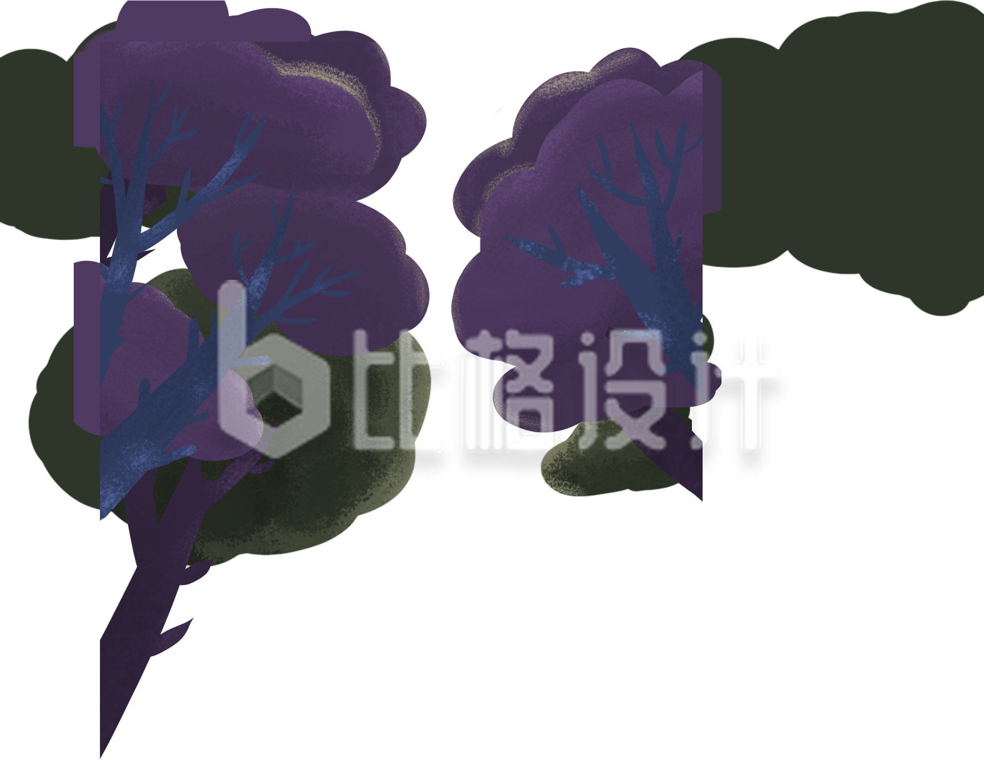 手绘大树