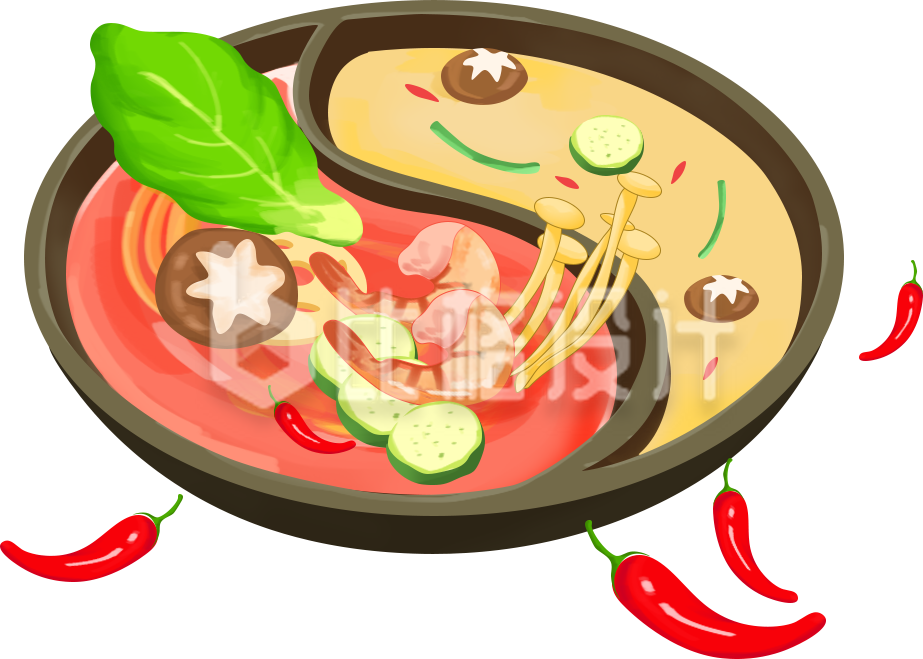 火锅插画手绘