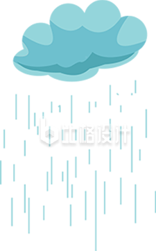 下雨的云插画
