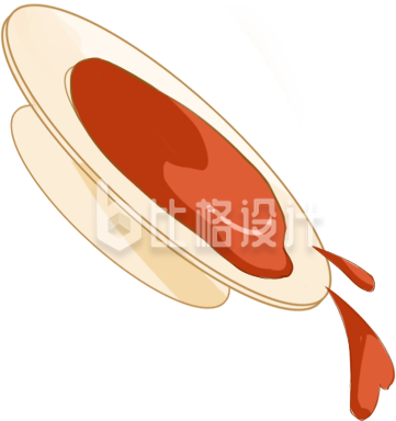 手绘餐盘汤汁