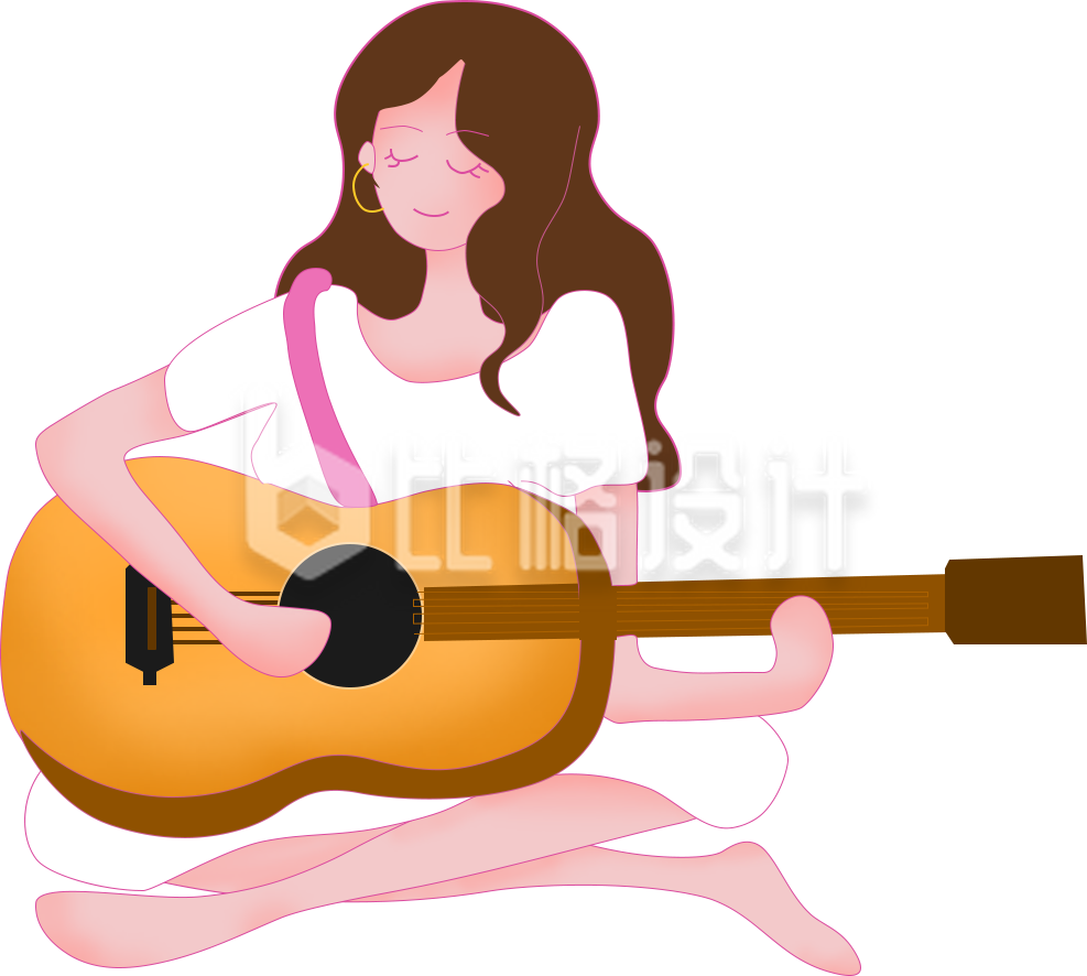 弹吉他的小女孩