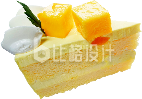 美味芒果蛋糕，清新风格的诱人糕点