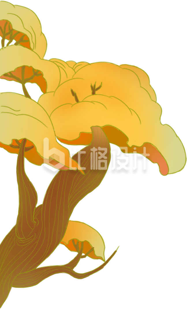 手绘国潮风大树