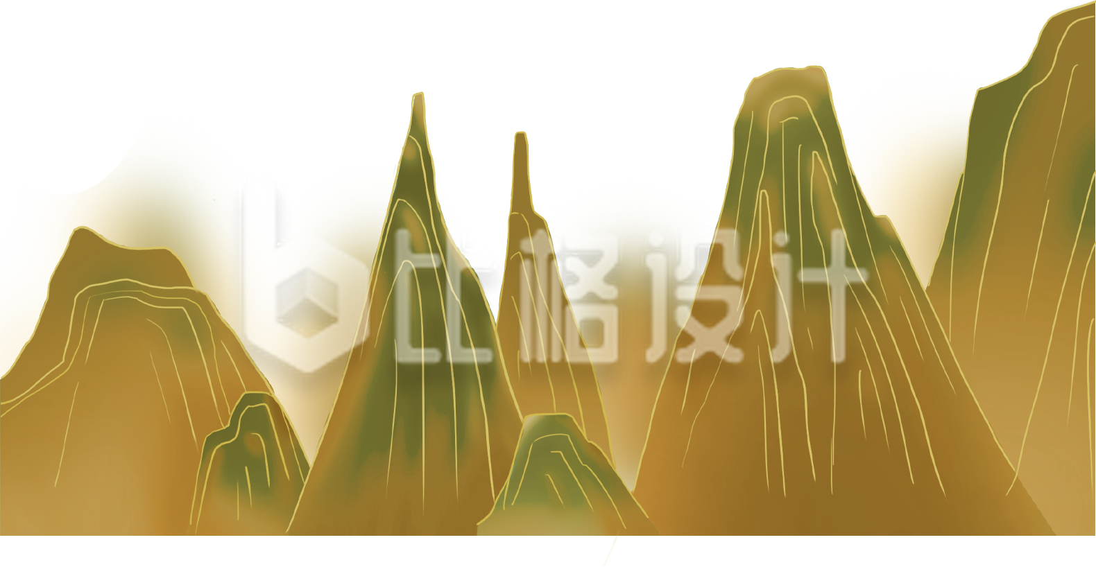 手绘国潮风山脉