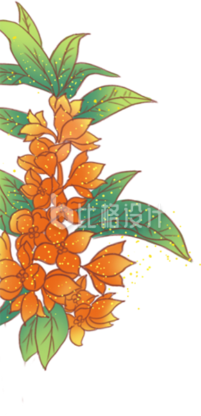 手绘国潮风桂花