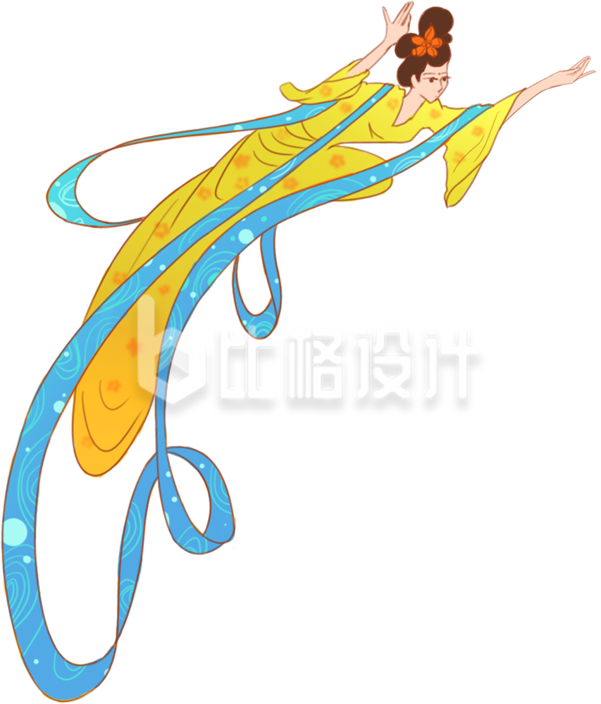 手绘国潮风嫦娥仙子