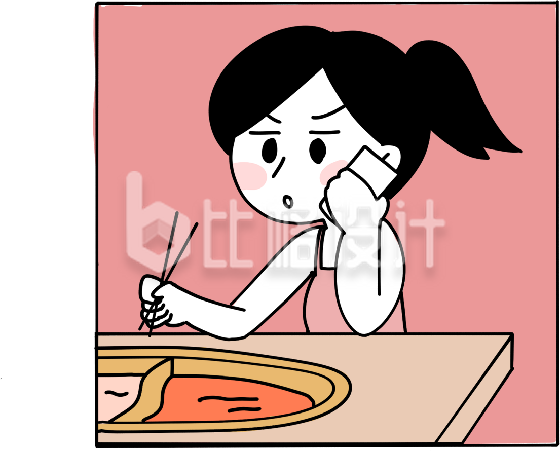 吃饭打电话小姑娘