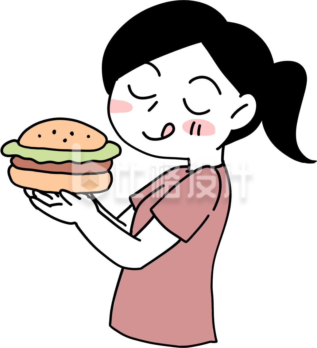 拿这美食的小姑娘