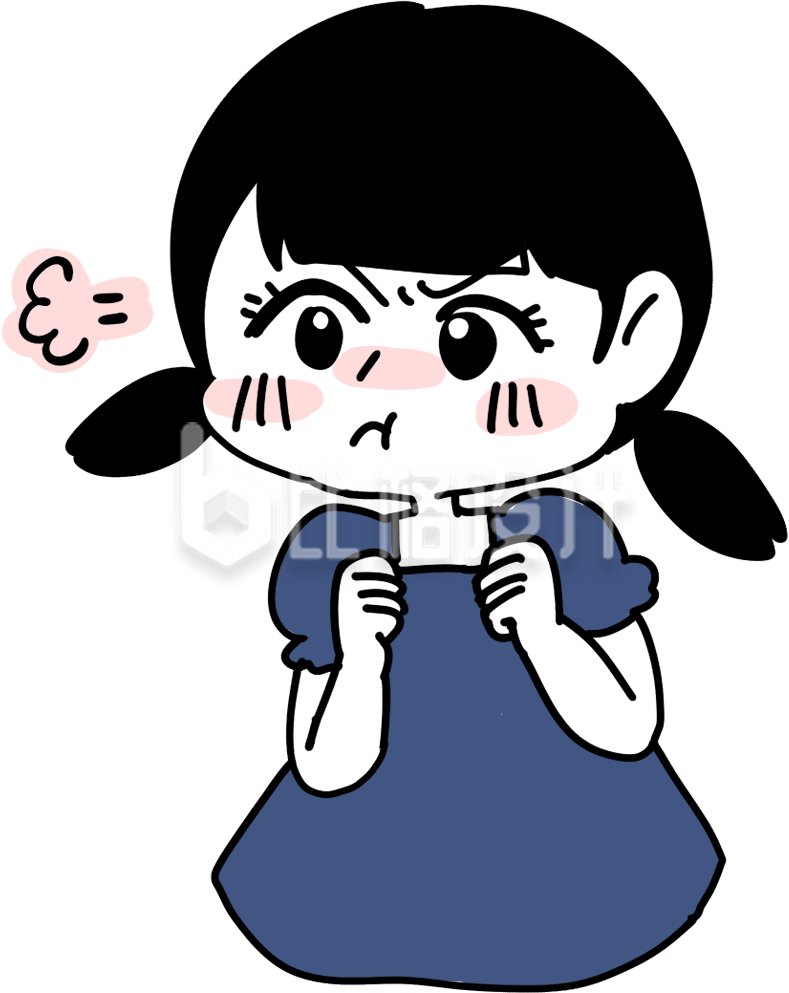 可可爱爱生气的小女生