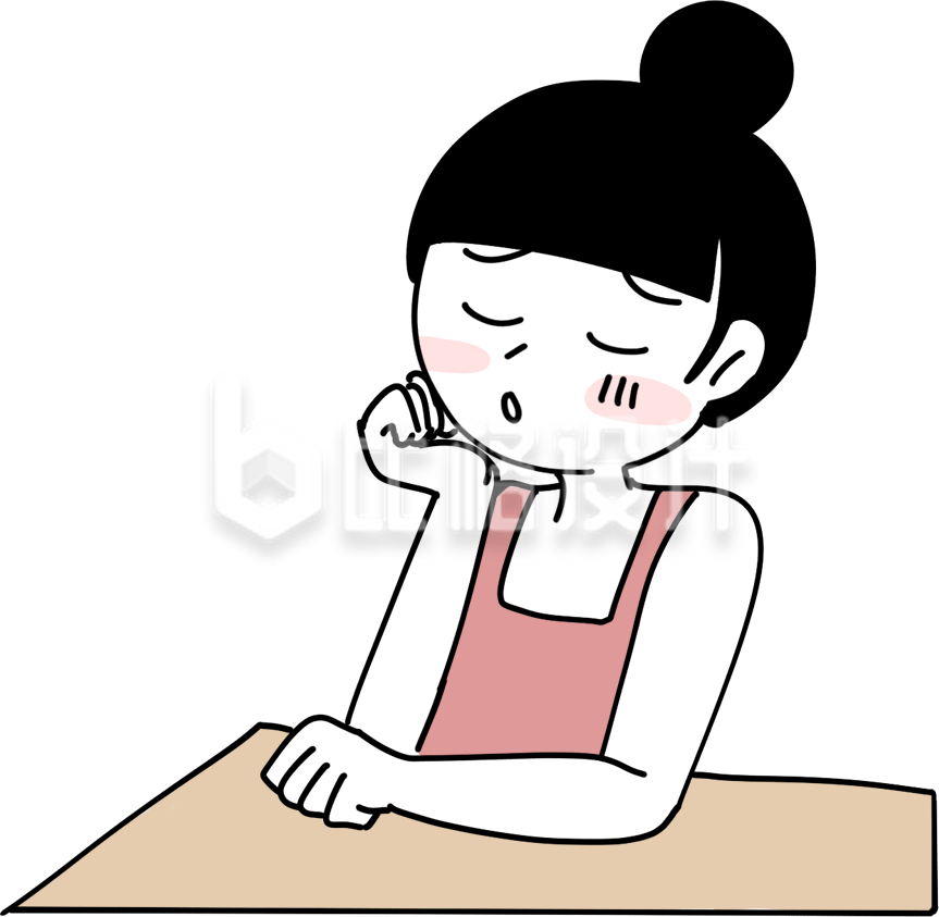 托腮难过的小姑娘