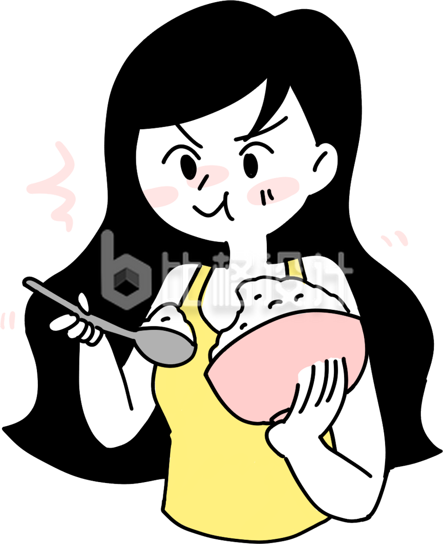 吃饭认真的小姑娘