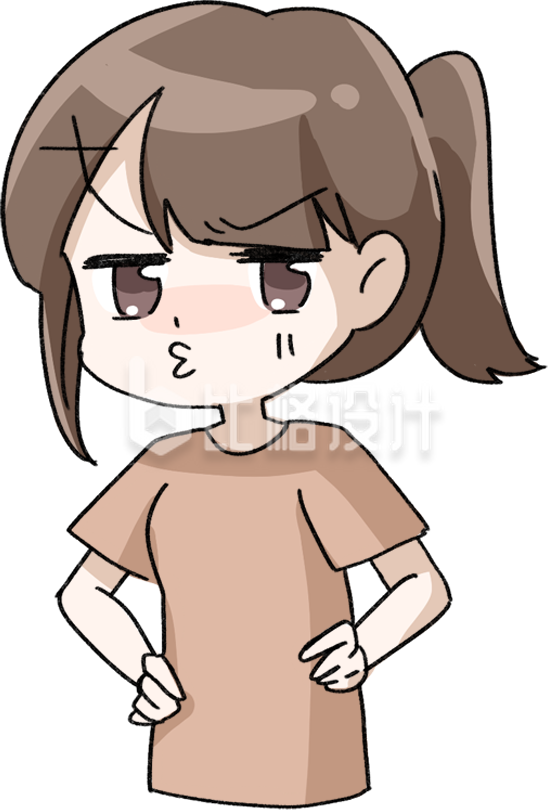 嘟嘴可爱的小女孩
