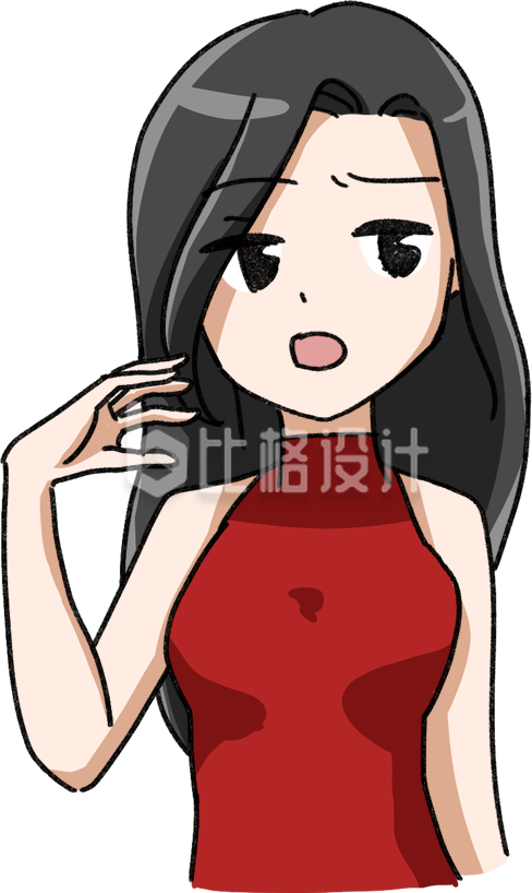 生气皱眉的小姐姐